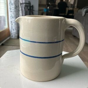 Classic Cream Pitcher with Blue Accents